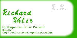 richard uhlir business card